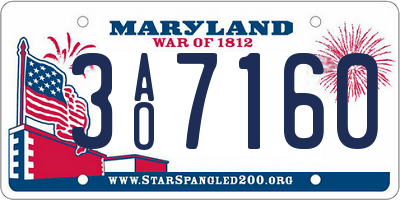 MD license plate 3AO7160