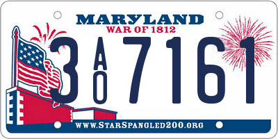 MD license plate 3AO7161