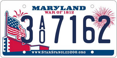 MD license plate 3AO7162