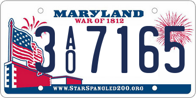 MD license plate 3AO7165