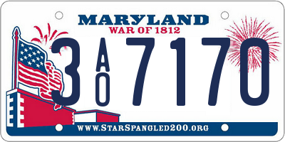 MD license plate 3AO7170