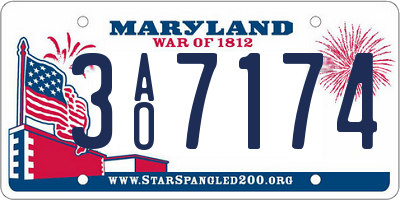 MD license plate 3AO7174
