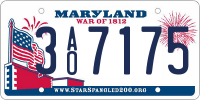 MD license plate 3AO7175
