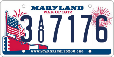 MD license plate 3AO7176