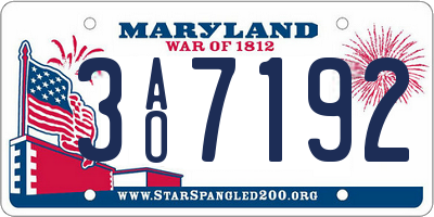 MD license plate 3AO7192