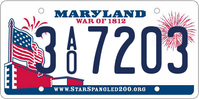 MD license plate 3AO7203