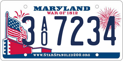 MD license plate 3AO7234