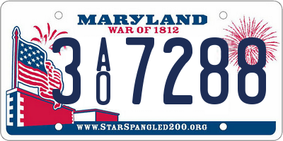 MD license plate 3AO7288