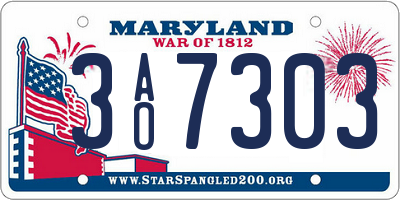MD license plate 3AO7303