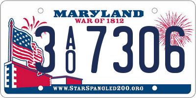 MD license plate 3AO7306