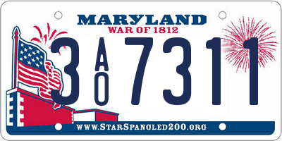 MD license plate 3AO7311