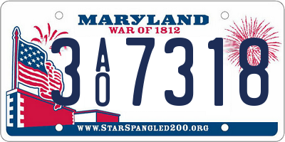 MD license plate 3AO7318