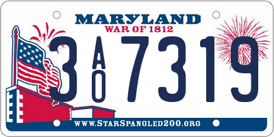 MD license plate 3AO7319