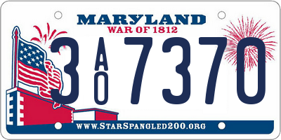 MD license plate 3AO7370