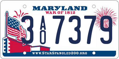 MD license plate 3AO7379