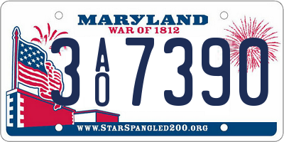 MD license plate 3AO7390