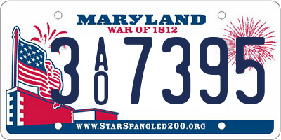 MD license plate 3AO7395