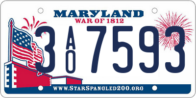 MD license plate 3AO7593