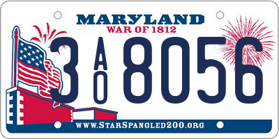 MD license plate 3AO8056