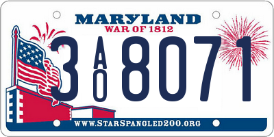 MD license plate 3AO8071