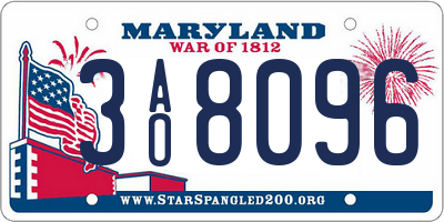 MD license plate 3AO8096