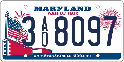 MD license plate 3AO8097