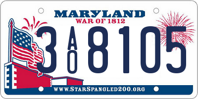 MD license plate 3AO8105