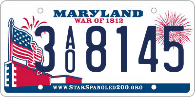 MD license plate 3AO8145