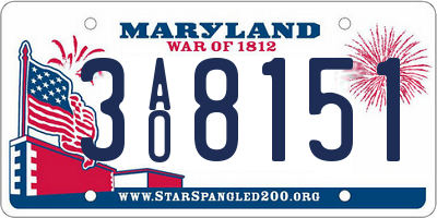 MD license plate 3AO8151