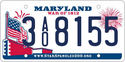 MD license plate 3AO8155