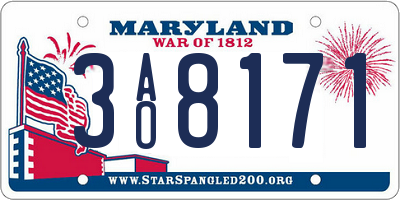 MD license plate 3AO8171