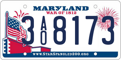 MD license plate 3AO8173