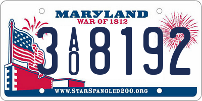 MD license plate 3AO8192
