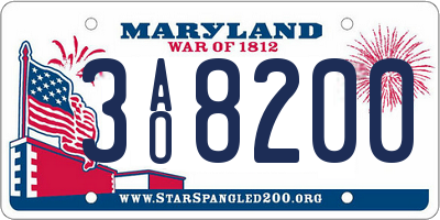 MD license plate 3AO8200