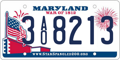 MD license plate 3AO8213