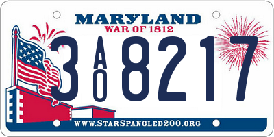 MD license plate 3AO8217