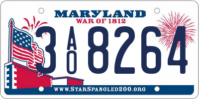 MD license plate 3AO8264