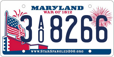 MD license plate 3AO8266