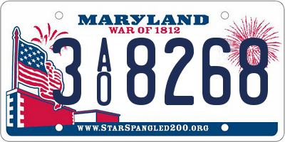 MD license plate 3AO8268