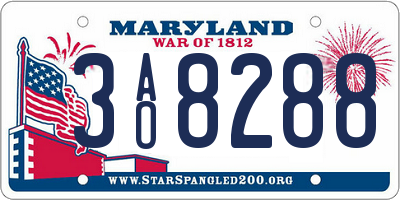 MD license plate 3AO8288
