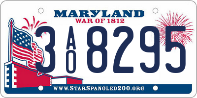 MD license plate 3AO8295