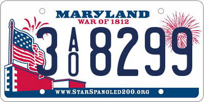 MD license plate 3AO8299