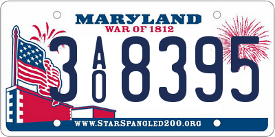 MD license plate 3AO8395