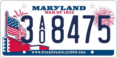 MD license plate 3AO8475