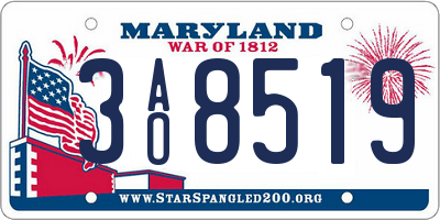 MD license plate 3AO8519