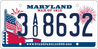 MD license plate 3AO8632