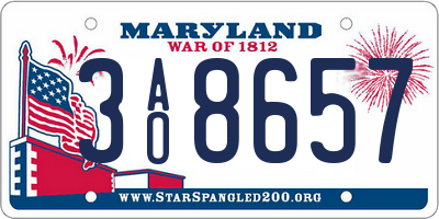 MD license plate 3AO8657