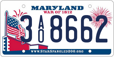 MD license plate 3AO8662