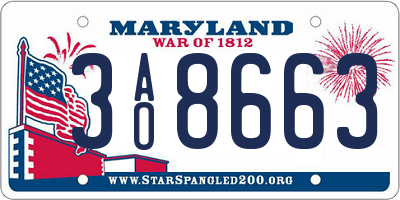 MD license plate 3AO8663