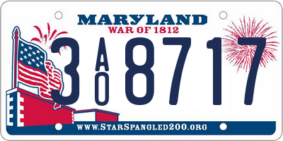 MD license plate 3AO8717